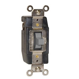 3A- 24V Standard Toggle Switch, Quiet, Single-Pole, Double-Throw, Center Off, Low Voltage, Gray