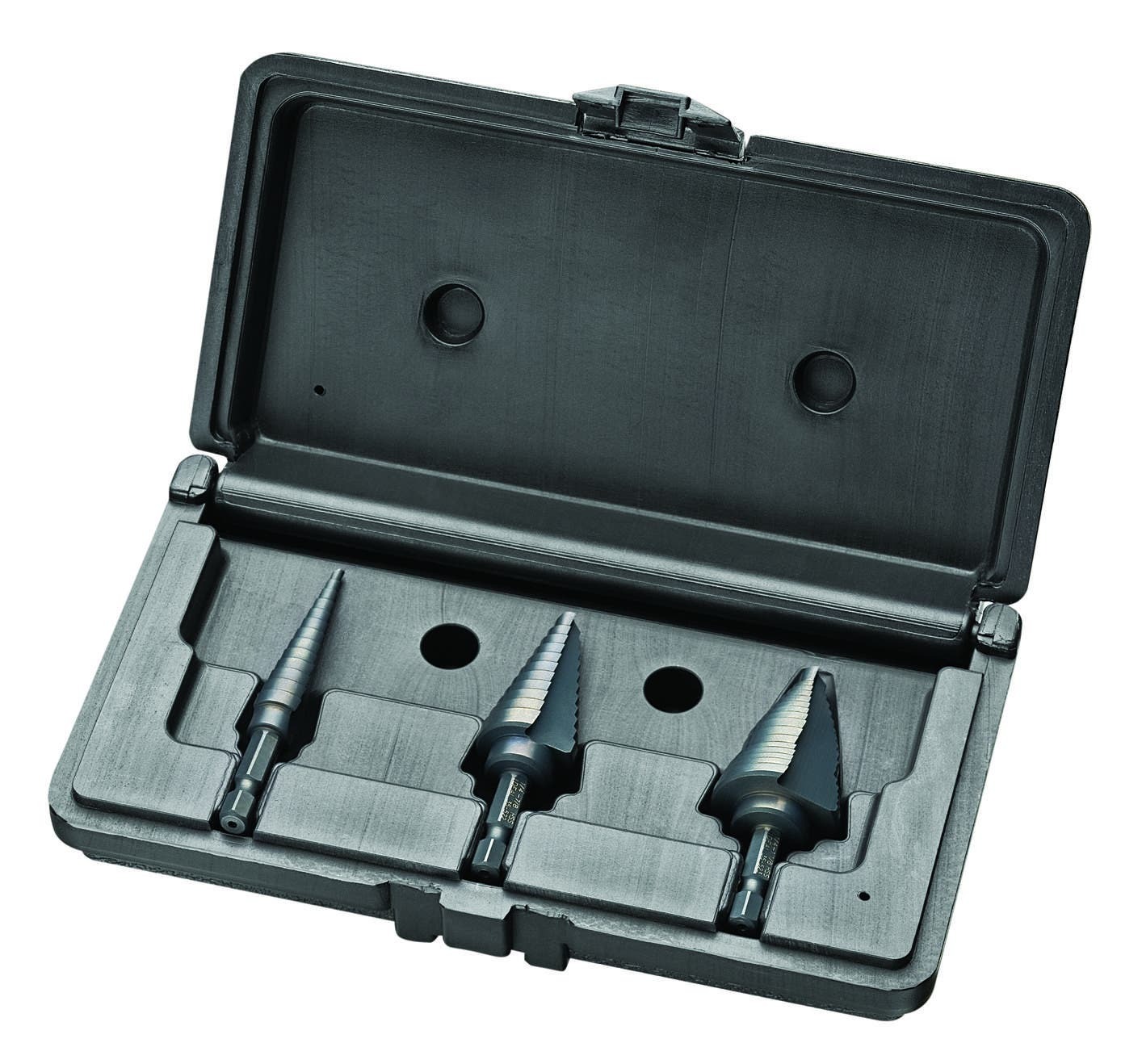 Quick Change Step Drill Bit Kit, Included: 35-521, 35-522, 35-523 Quick Change Step Drill Bits, 3 Pieces