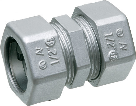 Zinc die-cast EMT compression coupling. Concrete tight and rain tight. Trade Size 1-1/4".