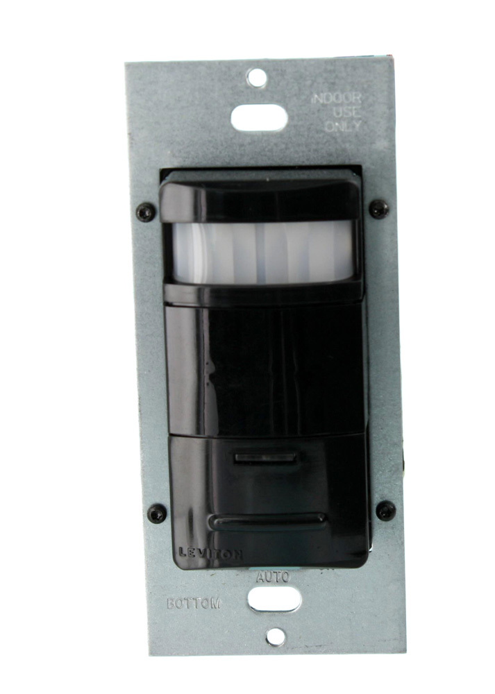 Occupancy Sensor PIR Wall Switch, Dual Voltage, 50/60Hz Decora Style, Audible Warning, Black