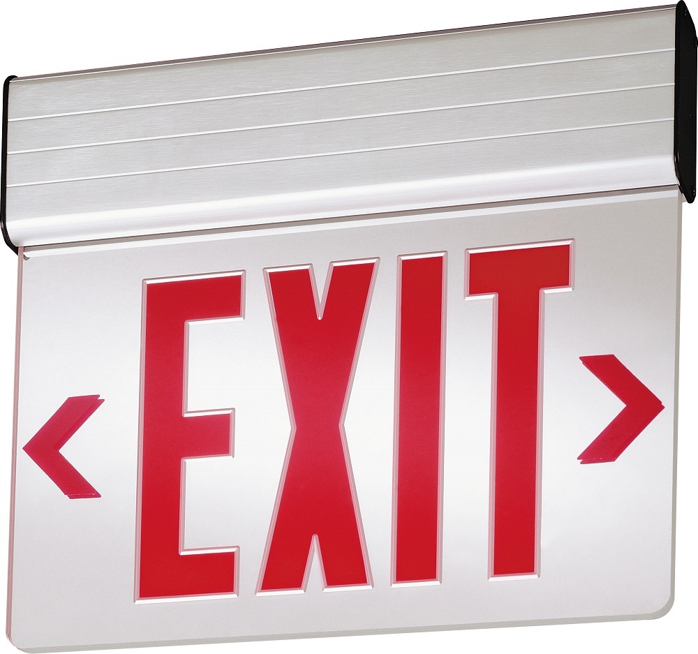 Surface mount LED edge-lit, Single face, Red, Emergency, SKU - 144FF1