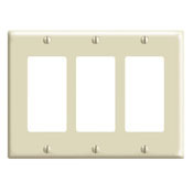 3-Gang Decora/GFCI Device Decora Wallplate/Faceplate, Standard Size, Thermoset, Device Mount - Ivory