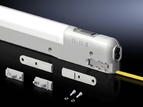 Compact light, color: Similar to RAL 7035, supply includes: Compact light with clip and screw mounting kits, Light, Light cover, Connection cable, Assembly parts