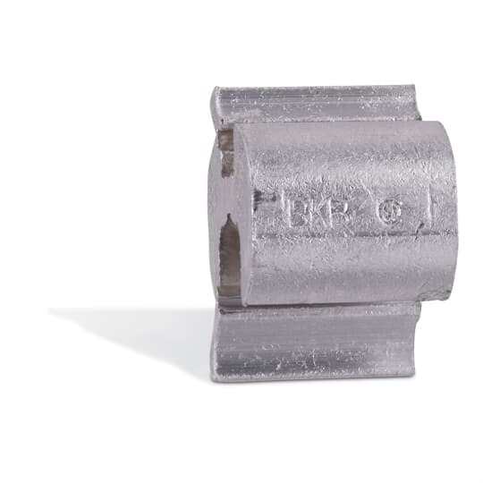 Aluminum Wide Range H-Type Compression Connector Main: 3-6 ACSR, 2-6 Str., 1-4 Sol.,Tap: 8-14 Str., 8-14 Sol., Die: 5/8 OR BG.    13/16 inch.