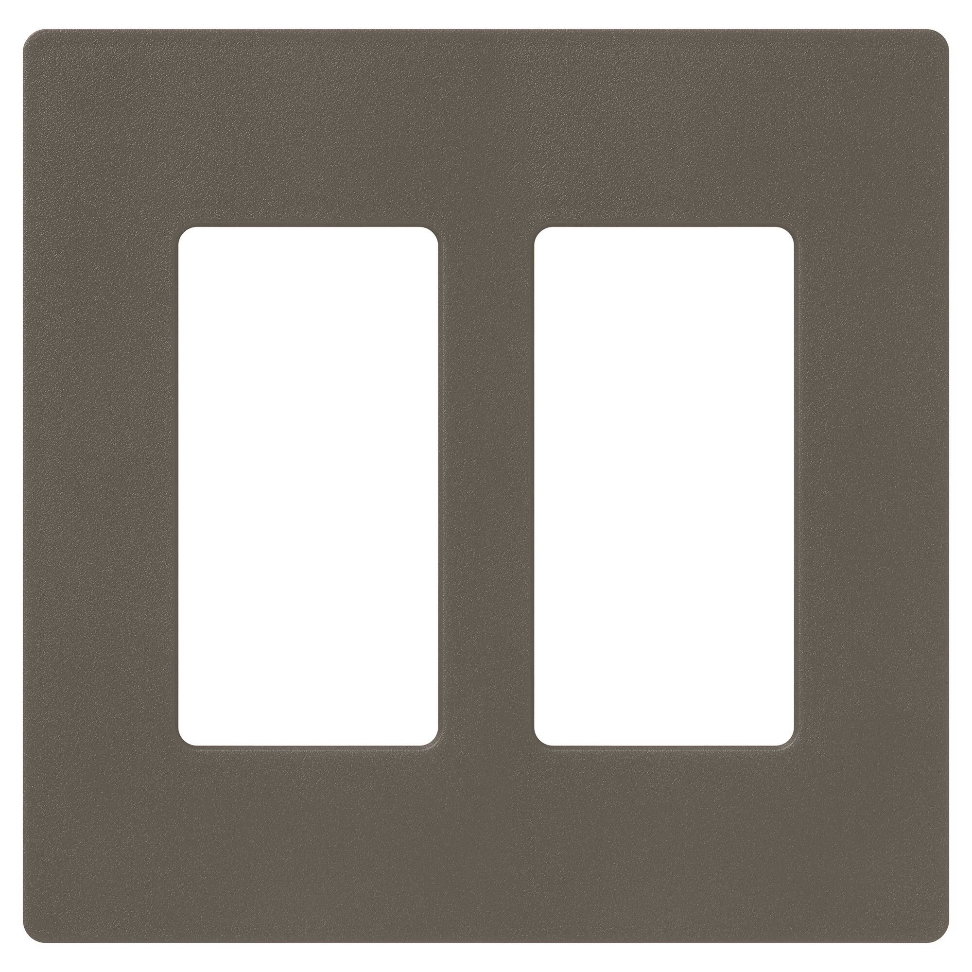Claro Wallplate, Satin Finish, Two-gang in truffle