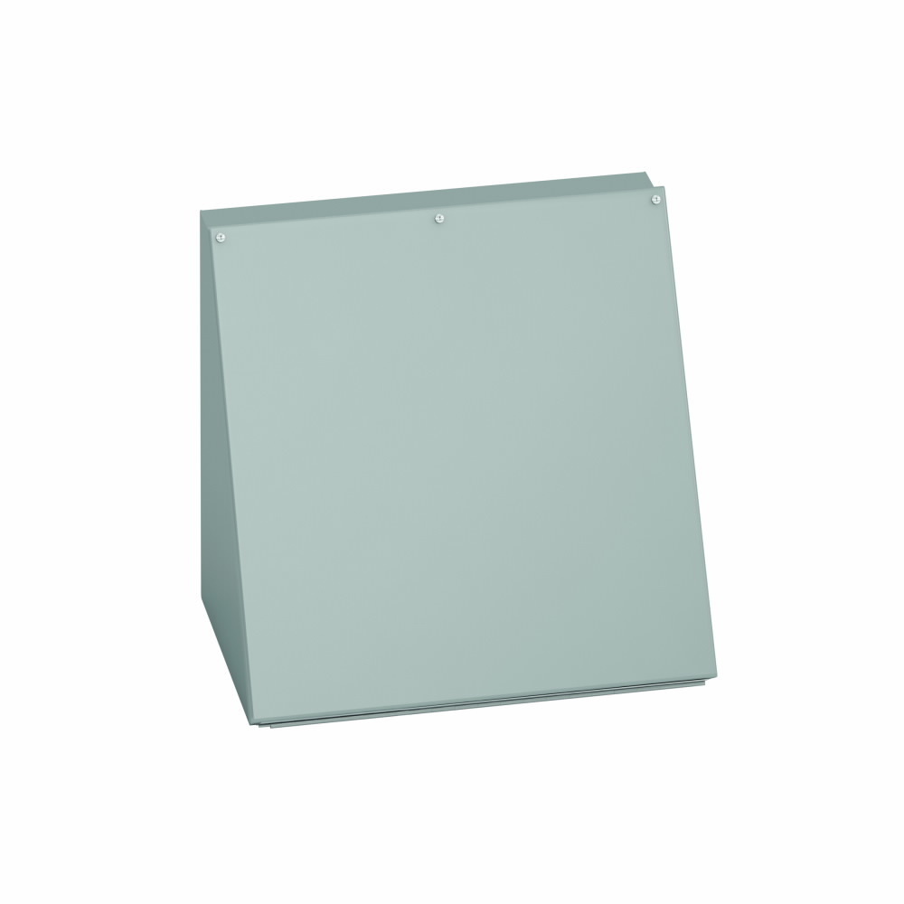 Eaton B-Line series consolet enclosures, 8" height, 7.12" length, 12" width, NEMA 12, Hinged cover, AC concolet, Surface mounted, Medium single door, External mounting feet, Carbon steel, Oil-resistant gasket