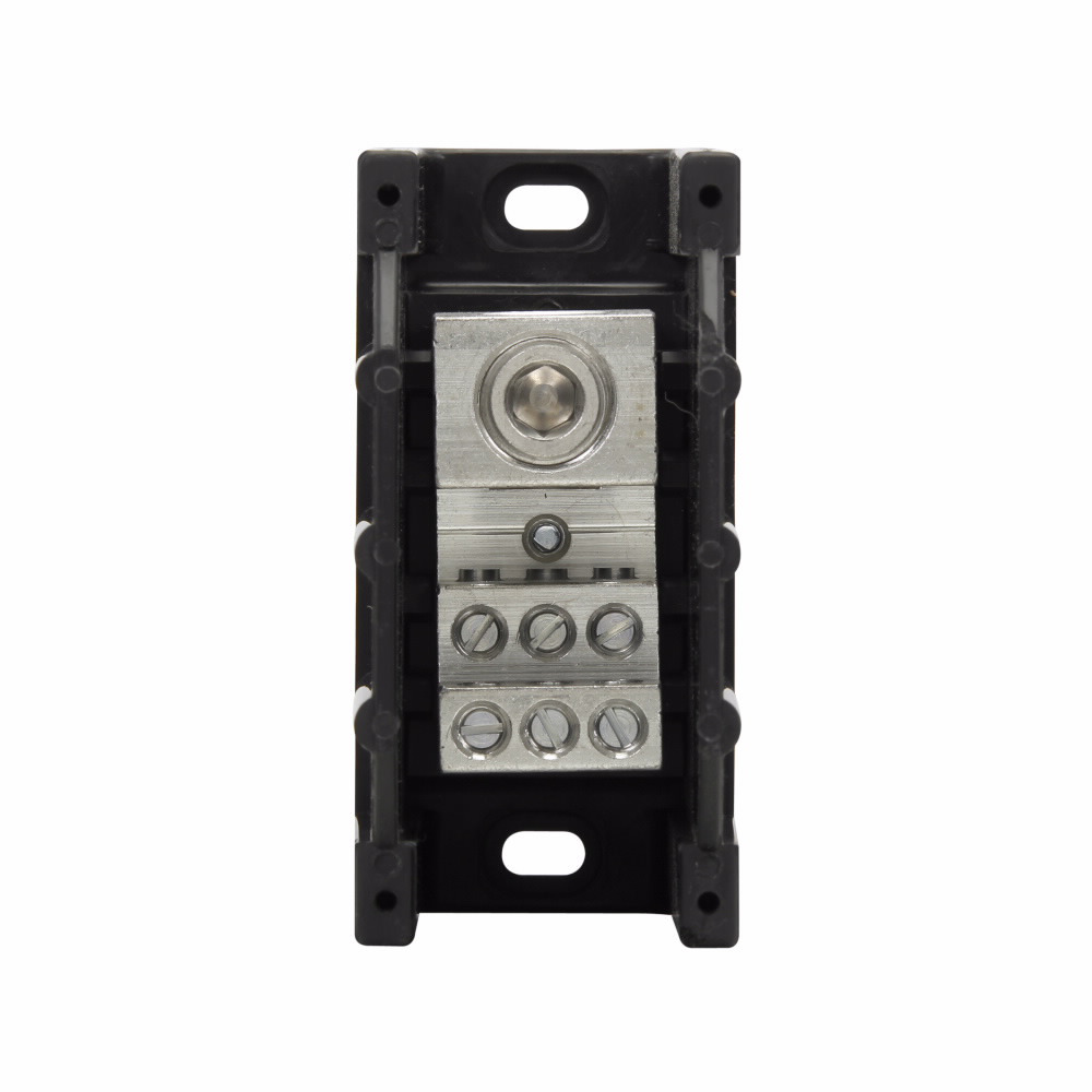 Eaton Bussmann series power distribution block, 600 Vac, 600 Vdc, 310A, Power distribution block, Single-pole, SCCR: 100 kA, Black, Molded Thermoplastic Base, Tin-plated aluminum connector - 16323-1