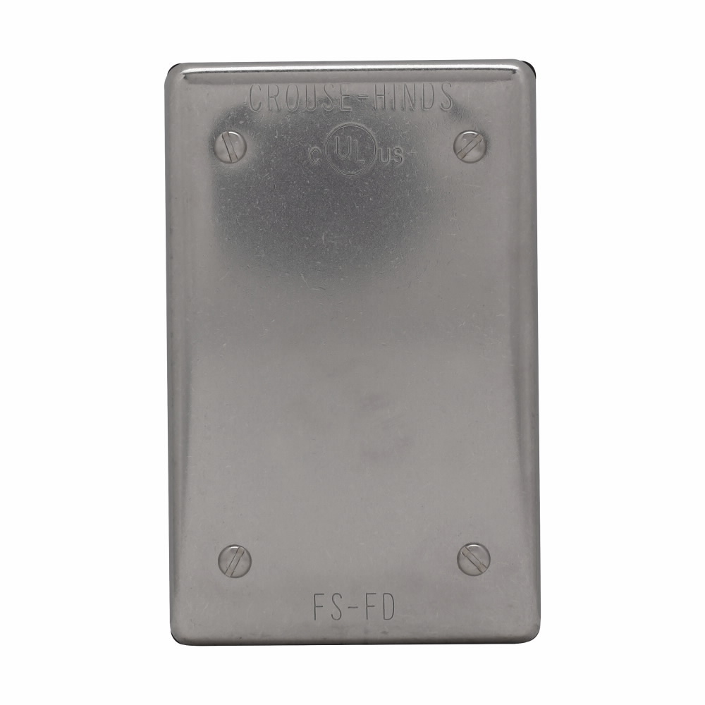 Eaton Crouse-Hinds series Condulet FD blank formed cover and gasket, Stainless steel
