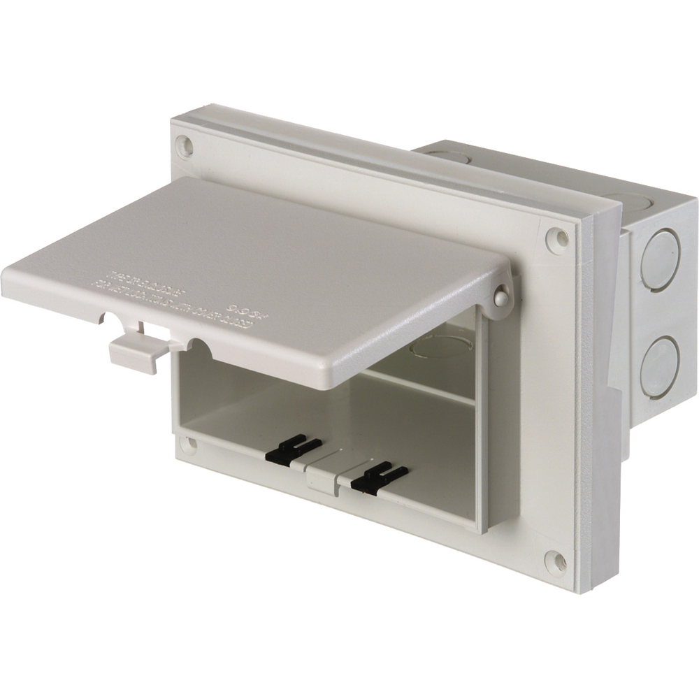 Low profile Inbox for retrofit siding construction. Horizontal with white cover. Siding Lap size Dutch Lap