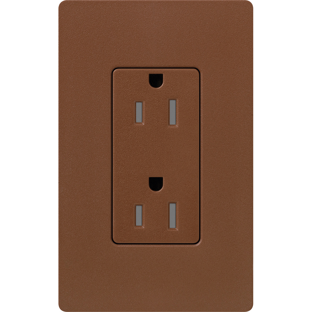 Claro, Satin, Tamper-resistant receptacle, 125V/15A in sienna