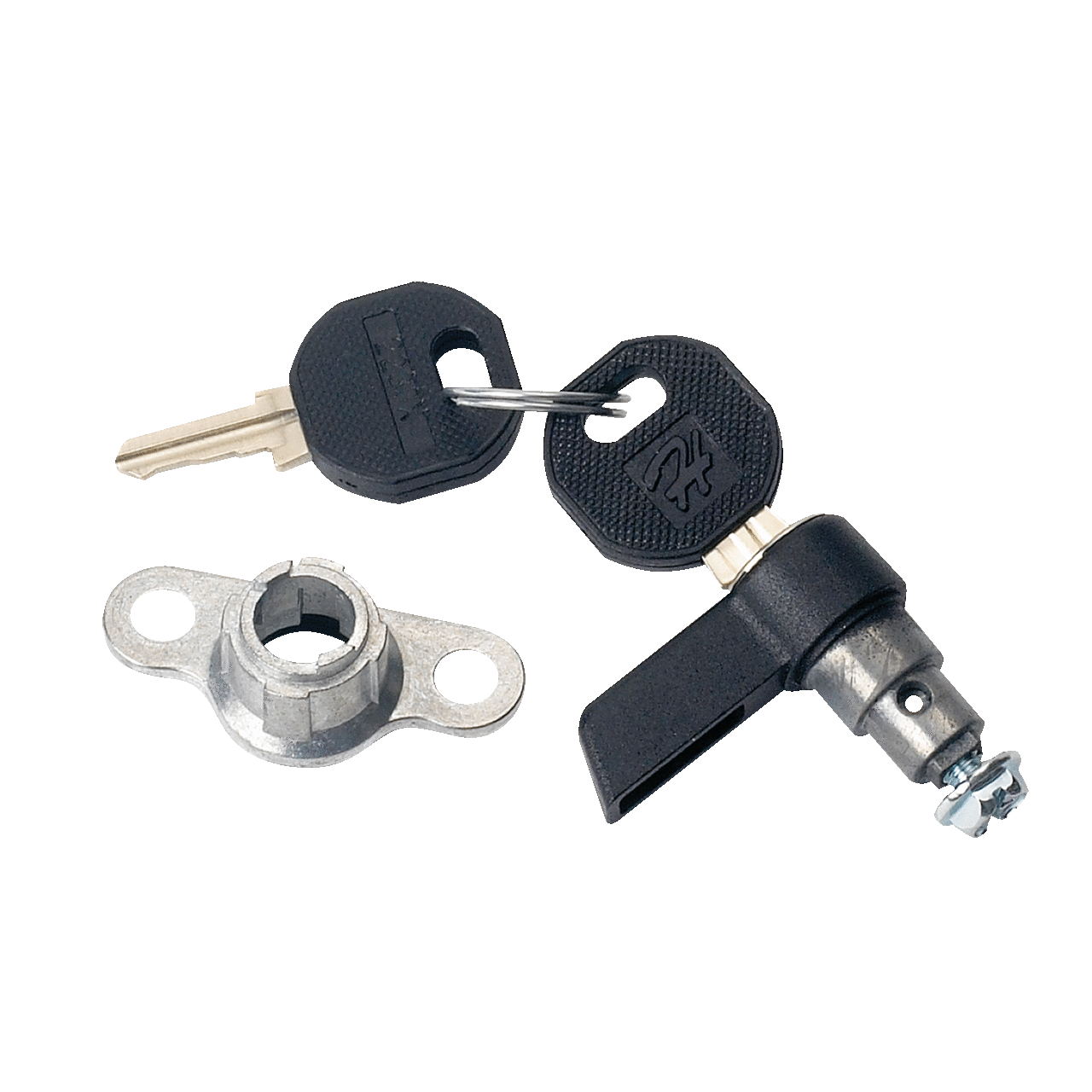 Wing Knob Latch with 2 keys, 1.54x.65x.46, Black Zinc Plated, Mild Steel