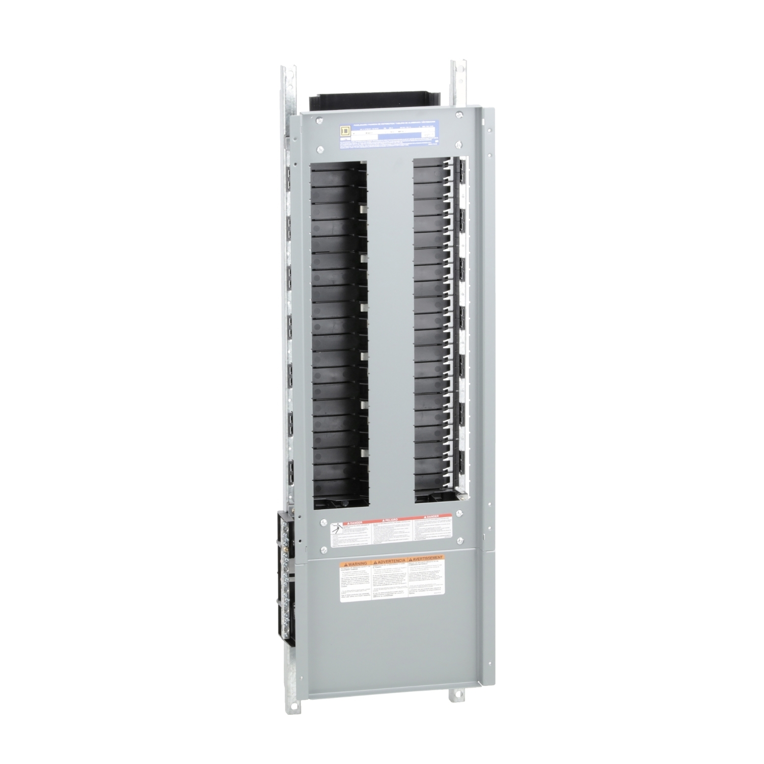 Panelboard interior, NF, main lugs, 125A, Cu bus, 42 pole spaces, 3 phase, 4 wire, 600Y/347VAC max