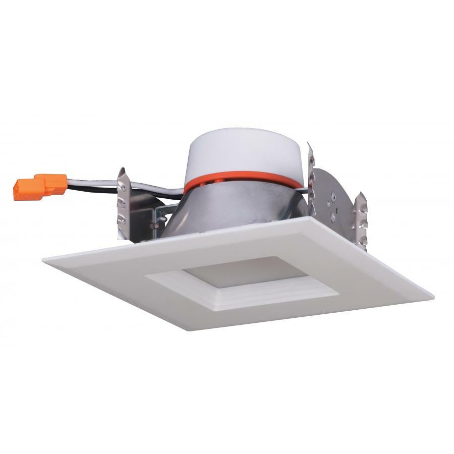 9 Watt LED Downlight Retrofit - 4 Inch Square Shape - 4000K - 120 Volts