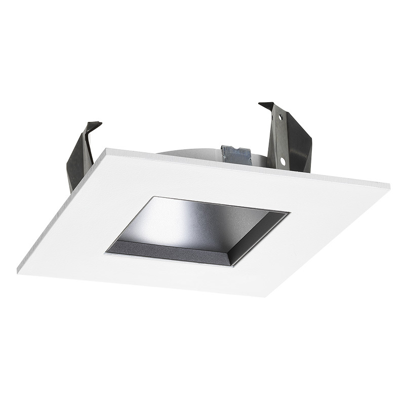 Juno 4-in 47L Series Adjustable Trim, Black Alzak with White Trim