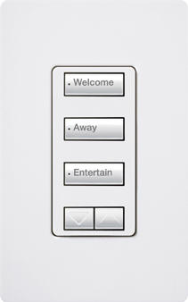 Lutron RadioRA 2 seeTouch LED+ Hybrid Keypad, 3 Button with Raise/Lower - White