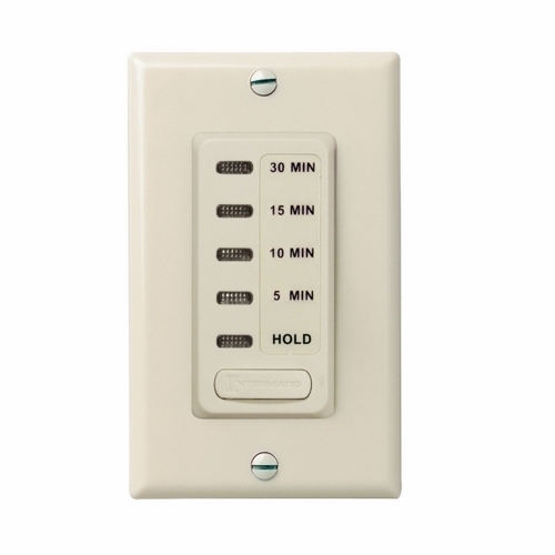 The Electronic Auto-Off Timer 5/10/15/30 Minute With HOLD Light Almond The EI200 Series Decorator Electronic Auto Shut-OFF Timers provide silent operation in time ranges from 5 minutes to 12 hours.
