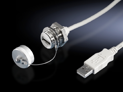 Interface extension with wall connection, RJ45 wall-mounted jack on internal connector