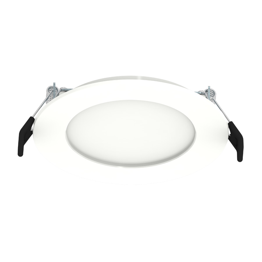 RECESSED DOWNLIGHTS 800 LUMENS WAFER EDGE-LIT 10.5W 4 INCHES ROUND 90CRI ADJUSTABLE 2700/3500/4000/5000K 120V WHITE SMOOTH