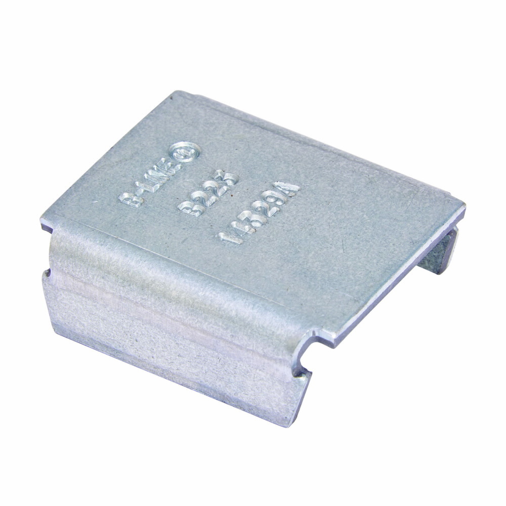 Eaton B-Line series end cap, 1.64" H x 1.62" L x 1.62" W, Steel, Electro-plated, 12 Gauge, Fits channel type B24