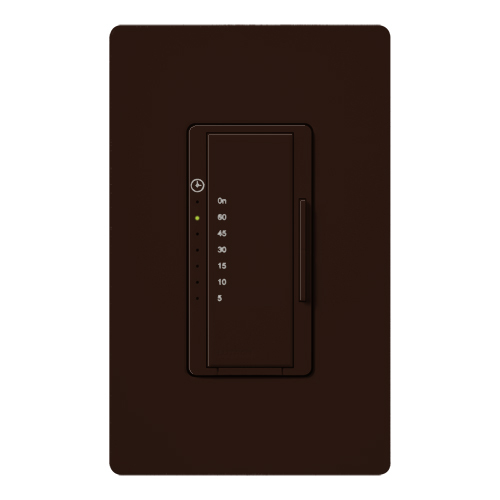 Maestro Countdown Timer, Single-pole, no neutral required, 120V/600W/VA (5A) in brown