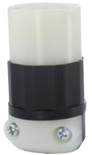 20-Amp, 250-Volt, NEMA L2-20P, 2P, 2W, Connector, Locking Blade, Industrial Grade, Non-Grounding, Black
