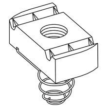 Eaton B-Line series spring nut, 0.85" H x 1.3750" L x 0.3750" W, Steel, Electro-plated, 5/8"-11 bolt size