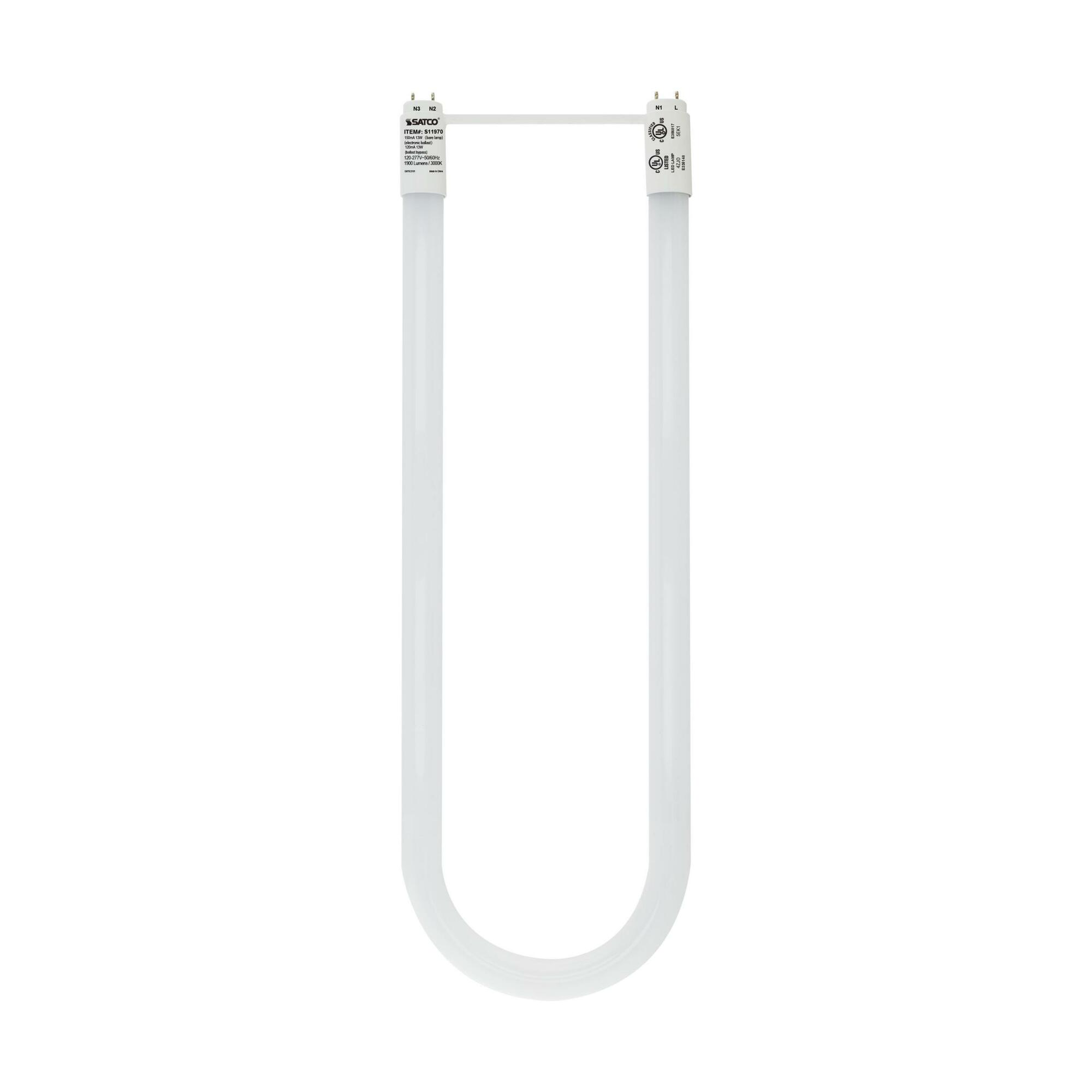 13W T8 U-Bend LED - 50K Hours - G13 Base - 1900L - 30K - Type A/B - Ballast Dependent or Ballast Bypass - 1 or 2-End Wiring