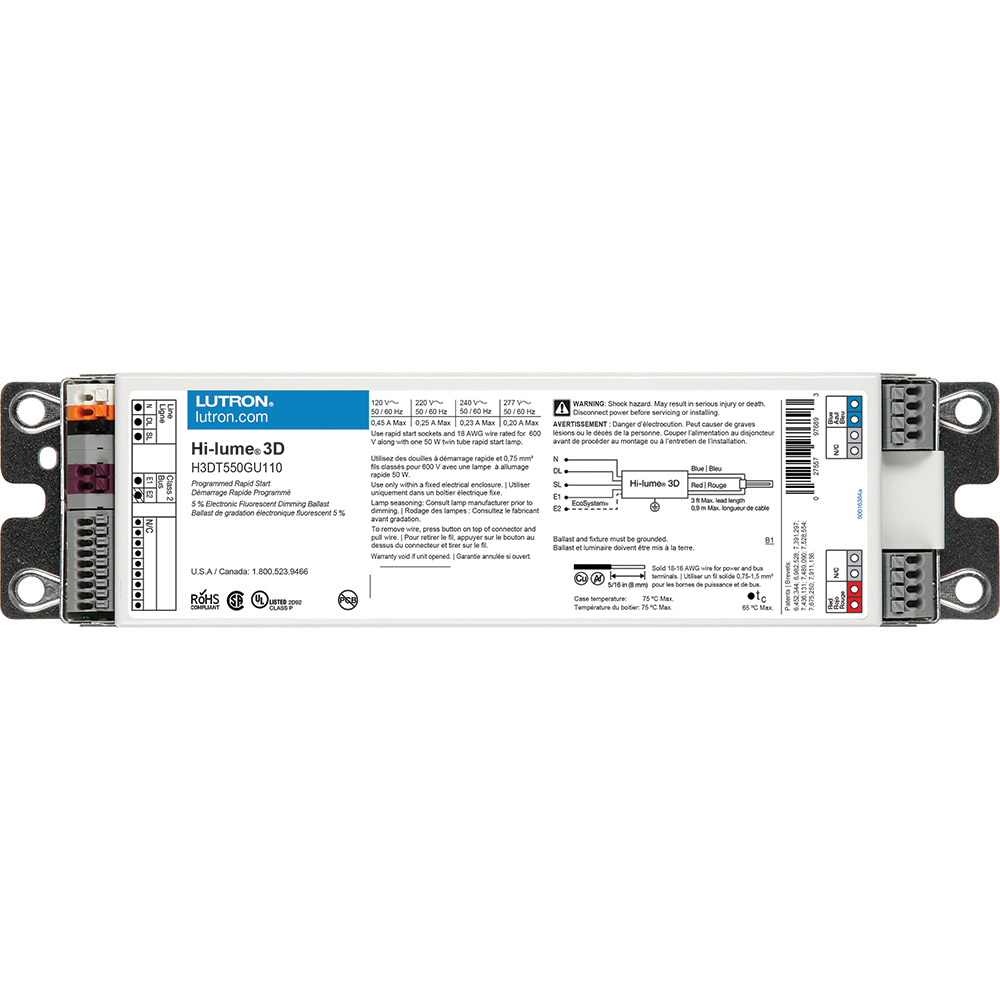 Hi-lume 3D 1 percent 3-Wire and EcoSystem Digital Link Controlled T5 Twin Tube, 1 lamp, 50W
