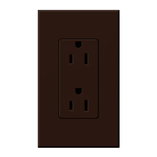 Duplex 15 A receptacle, tamper resistant, 125V/15A in brown