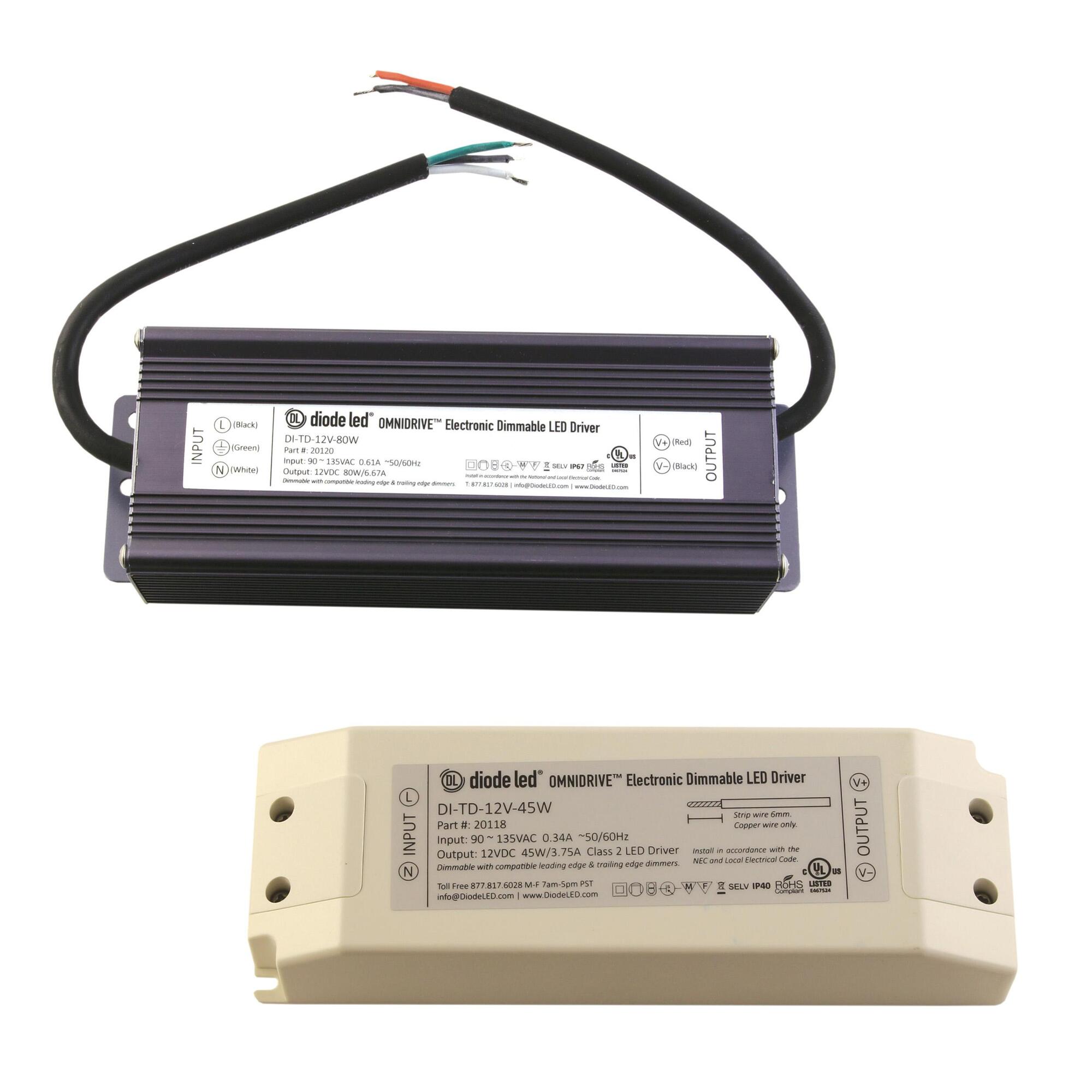 DI-TD-12V-45W OMNIDRIVE Electronic Dimmable Driver, 12V DC, 45W