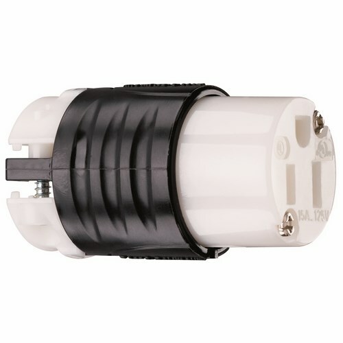 15amp 125v, Straight Blade Connector 2pole 3wire, Black & White