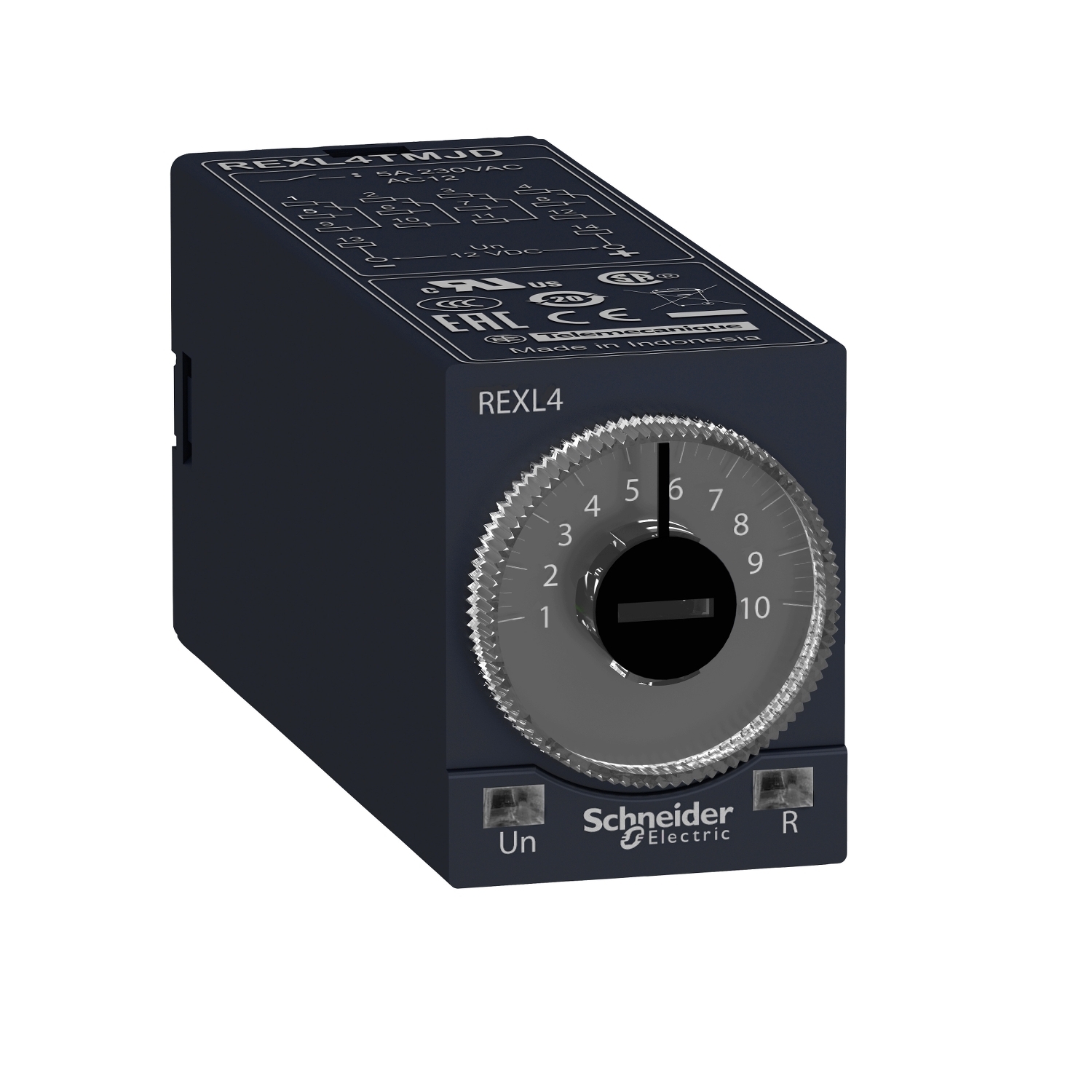 single function relay, Harmony Timer Relays, 5A, 4CO, 0.1s..100h, on delay, 230V AC