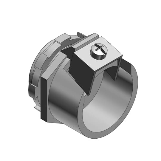 Metal-Clad and Armored Cable Fitting, Straight, Trade Size 1 Inch, Knockout Size 1 Inch, Cable Range 1.250 to 1.468 Inch, Malleable Iron with Zinc Plating