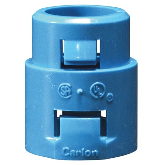 A253E Carlon 1-Piece Flexible Non-Metallic Quick-Connect Threaded ENT Raceway Adapter, 3/4 in, Polycarbonate