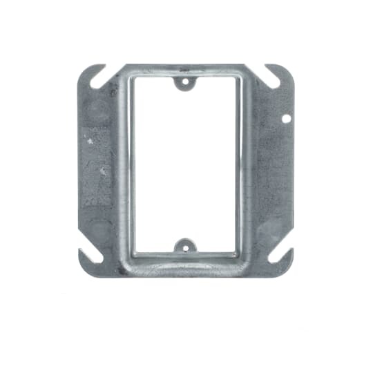 One Gang Square Device Cover, 5 Cubic Inches, 4 Inch Square x 3/4 Inch Raised, Pre-Galvanized Steel