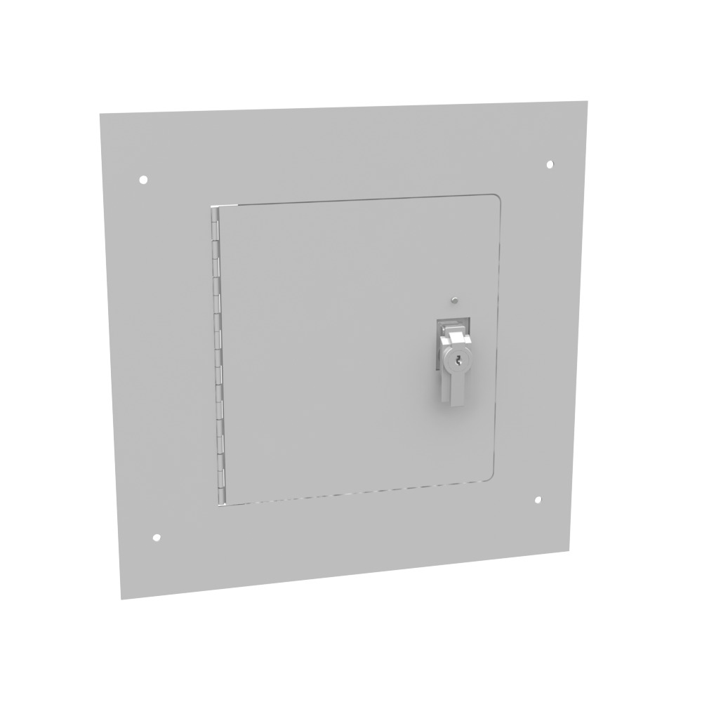 Flush Mount Cover Type 1 12x12 Screw Cover ANSI 61 Gray Steel Hinged Door Keylocking Slam Latch