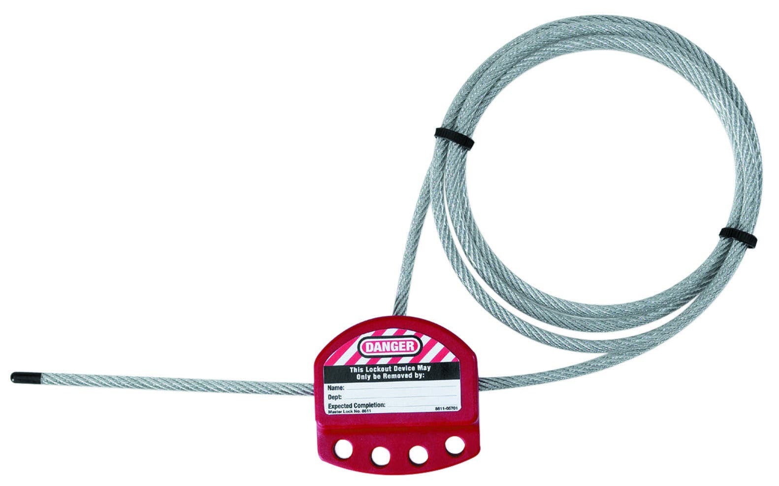 IDEAL, Cable Lockout, Adjustable, Material: Steel Cable, Thermoplastic Body, Insulation: insulated, Size: 1/4 IN, Length: 6 FT, Finish: Clear Vinyl Coating, Cable Type: Flexible Multi-Stranded