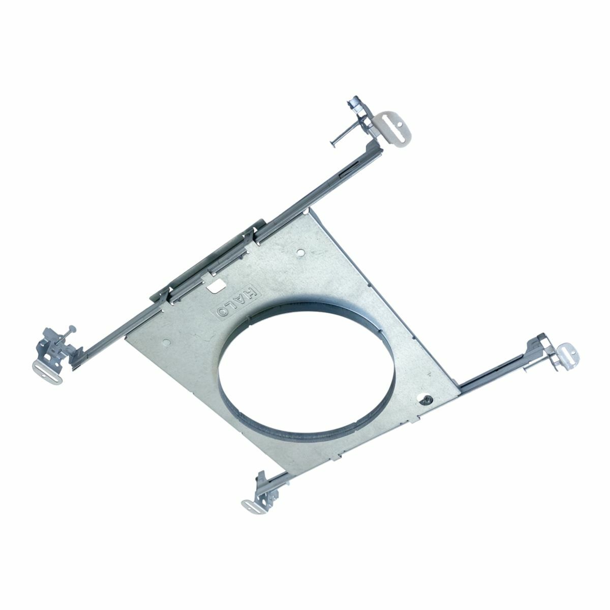6 inch round mounting frame with drywall collar.