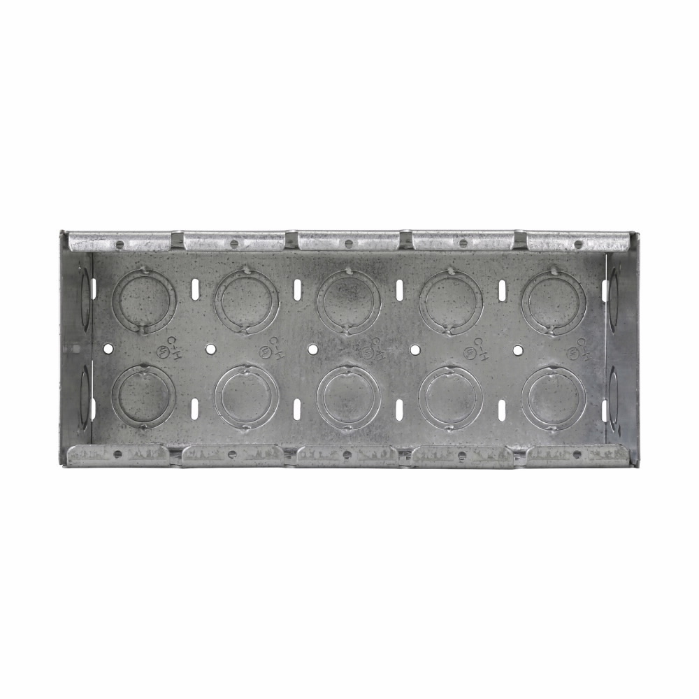 Eaton Crouse-Hinds series Masonry Box, (10) 1/2", (10) 3/4", 3-1/2", (10) 1/2", (10) 3/4", Steel, Five-gang, (2) 1/2", (2) 3/4", 110.0 cubic inch capacity