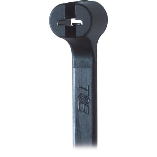 Cable Tie, Black Polyamide (Nylon 6.6) for Temperatures up to 105 Degrees Celsius (221 F), Weather and Ultraviolet Resistant for Indoor and Outdoor Applications, Length of 203.2mm (8.0 Inches), Width of 2.3mm (0.09 Inches), Tensile Strength Rating of 80 Newtons (18 Pounds), Bulk Pack