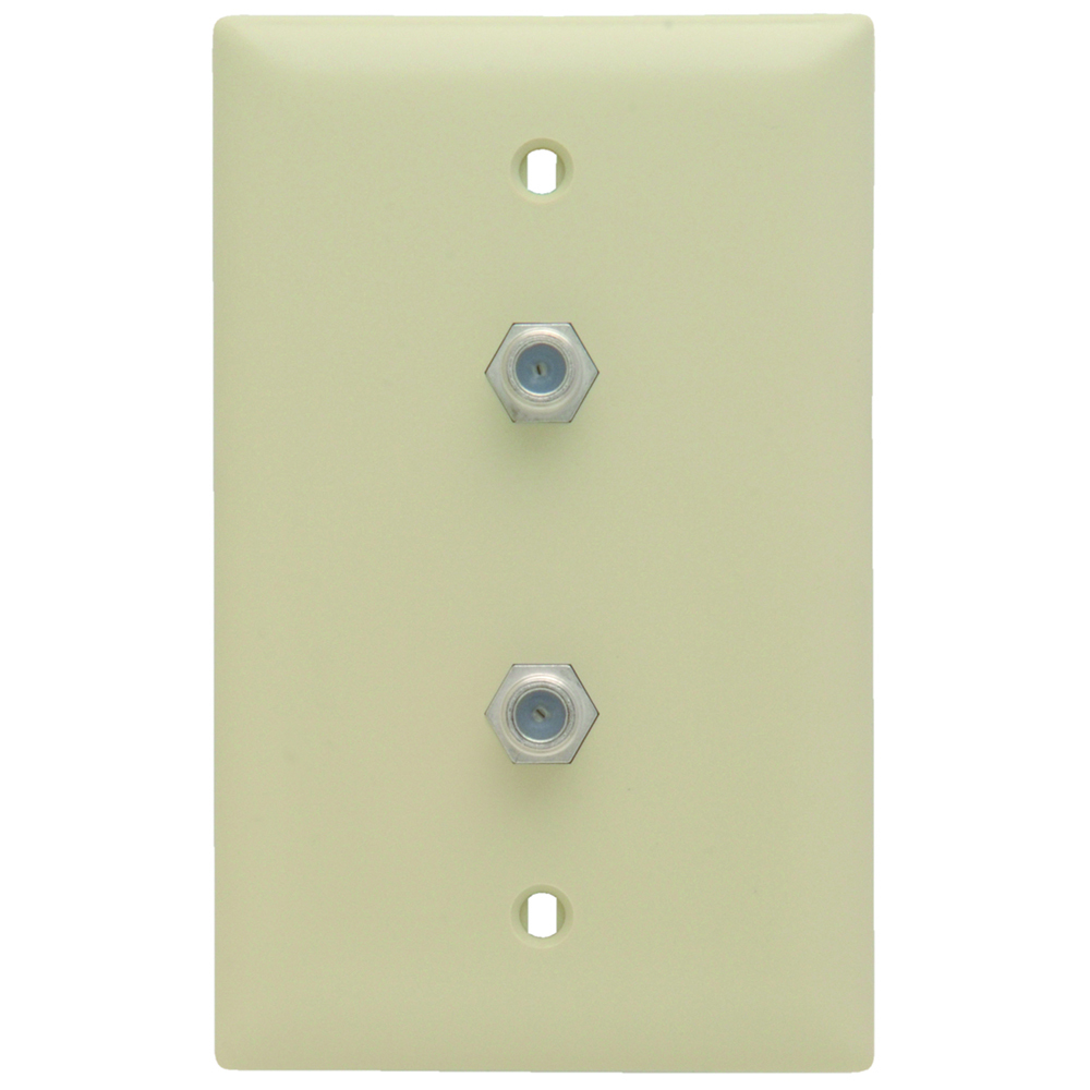Dual 1 GHz F-Coupler Wall Plate, Ivory (M10)