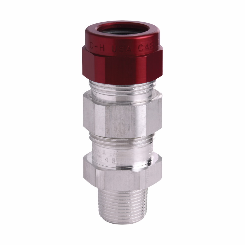 Eaton Crouse-Hinds series TMCX cable gland,Metal-cladcorrugated,TECK armoured and tray cable,Armoured barrier and non-armoured barrier, Aluminum, Outer Sheath:0.65-1.00", 3/4" NPT,Armor Range:0.60-0.85"