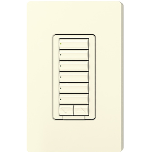Lutron RadioRA 2 seeTouch Wall Mount Designer Keypad, 6 Button with Raise/Lower - Light Almond