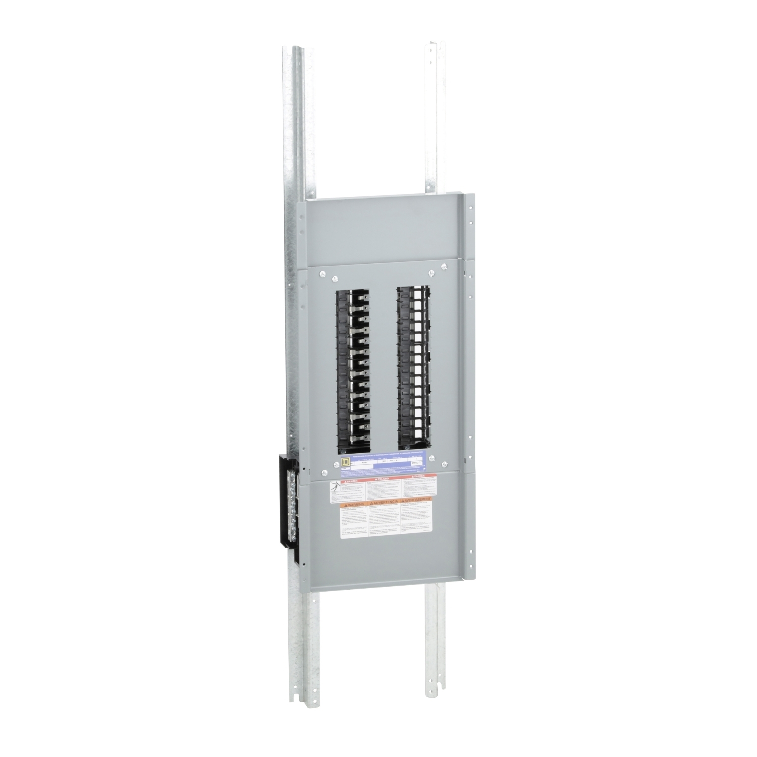 Panelboard interior, NQ, main lugs, 400A, Al bus, 30 pole spaces, 1 phase, 3 wire, 240VAC, 48VDC