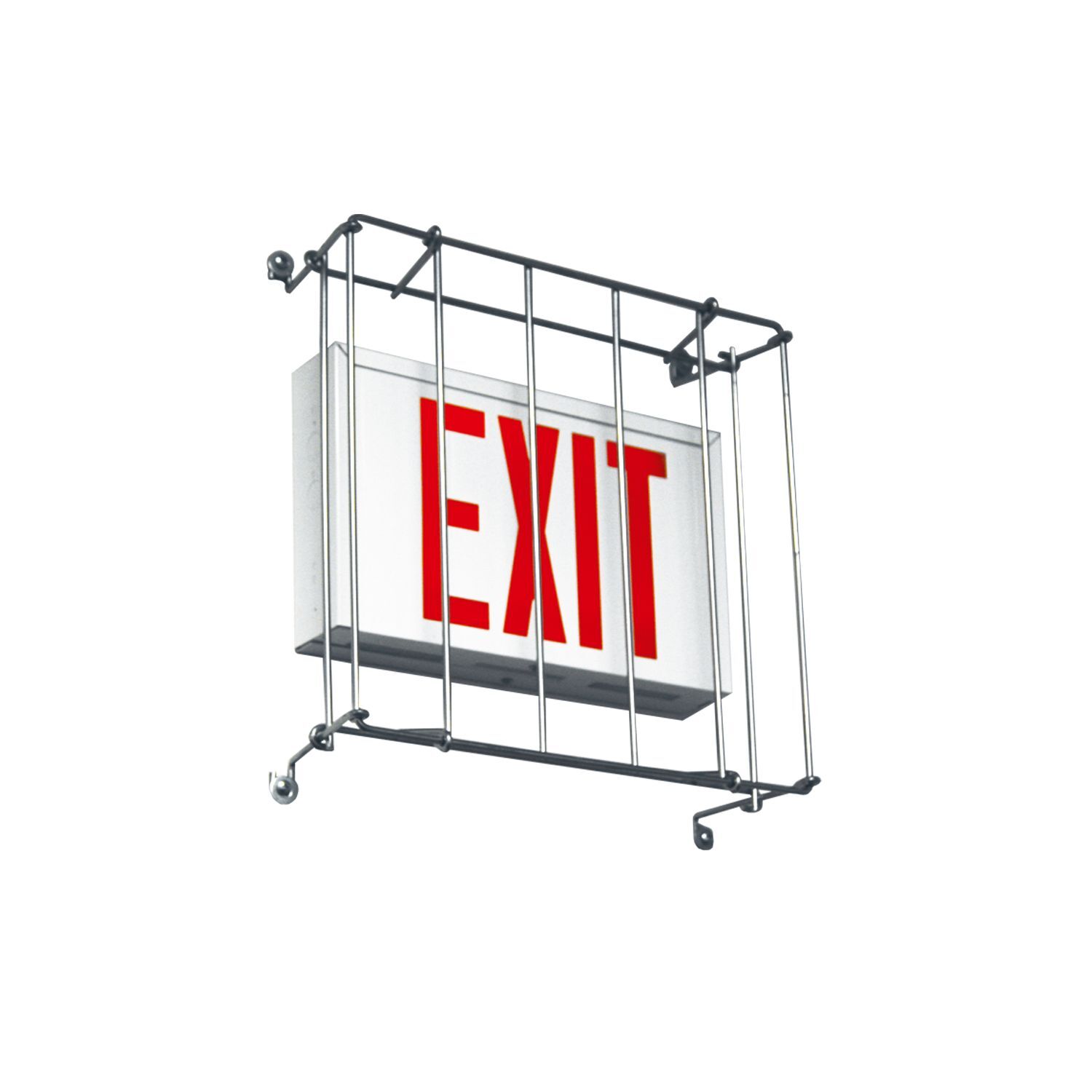 Metal wire guard for exits or emergency units
