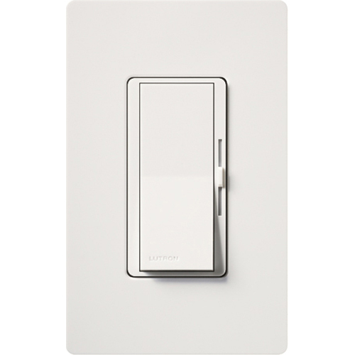 Diva LED+ Dimmer - Gloss Finish,  LED, Incandescent/Halogen , 3-way/single-pole dimmer with wallplate, clamshell packaging, 150W LED or 600W inc/hal in white