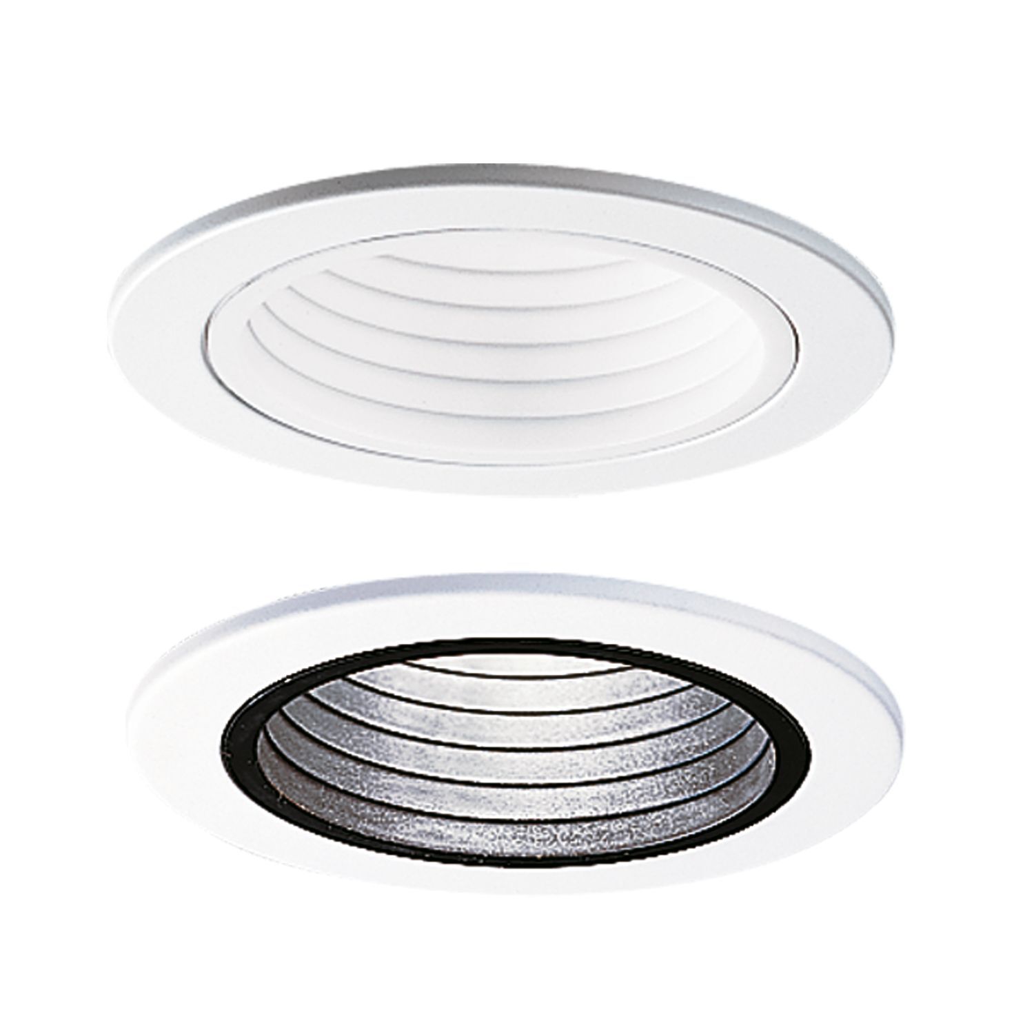 4" White Plastic Step Baffle - White Ring