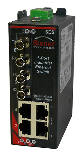 SLX-6ES Unmanaged Industrial Ethernet Switch, ST 4km