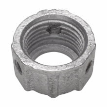 Eaton Crouse-Hinds series throat bushing, Rigid/IMC, Non-insulated, Malleable iron, Threaded, 1-1/2"