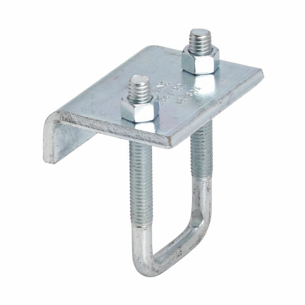 B441-22ZN Beam Clamp, 13/16 to 1-5/8 in Channel, 3/4 in THK Flange, 1200 lb Load, Low Carbon Steel